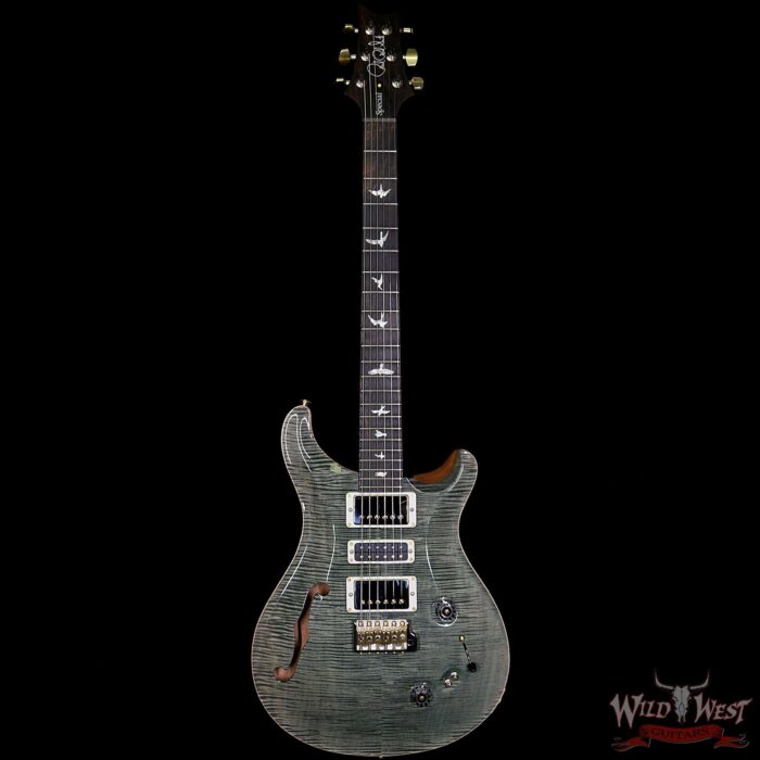 PRS Wood Library Flame 10 Top Special 22 Semi-Hollow Brazilian Rosewood Board Trampas Green - Image 5