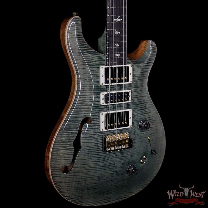 PRS Wood Library Flame 10 Top Special 22 Semi-Hollow Brazilian Rosewood Board Trampas Green - Image 6