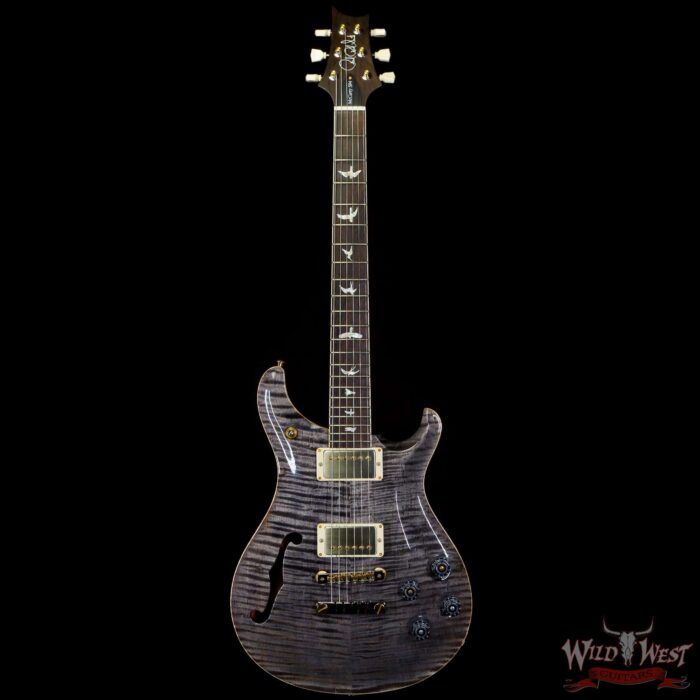 Paul Reed Smith PRS Wood Library Flame 10 Top McCarty 594 Semi-Hollow Brazilian Rosewood Fingerboard Faded Grey Black - Image 3