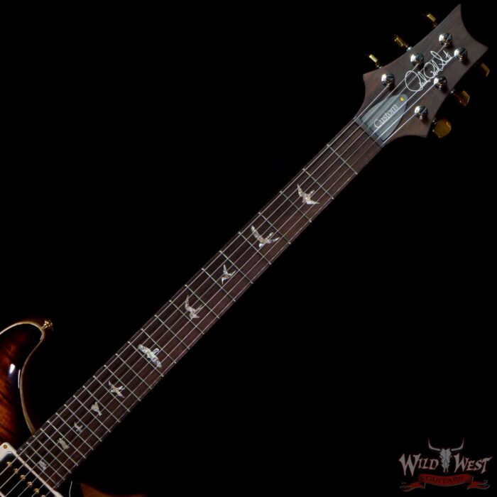 Paul Reed Smith Wood Library 10 Top Custom 24 Piezo P24 Flame Maple Neck Brazilian Rosewood Board Copperhead Smokeburst - Image 4