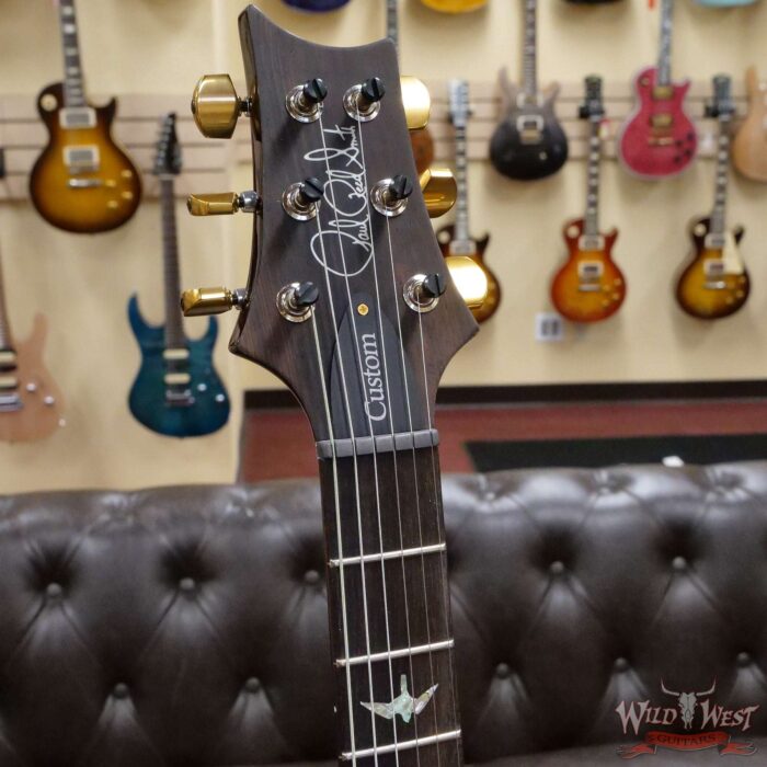 Paul Reed Smith Wood Library 10 Top Custom 24 Piezo P24 Flame Maple Neck Brazilian Rosewood Board Copperhead Smokeburst - Image 7