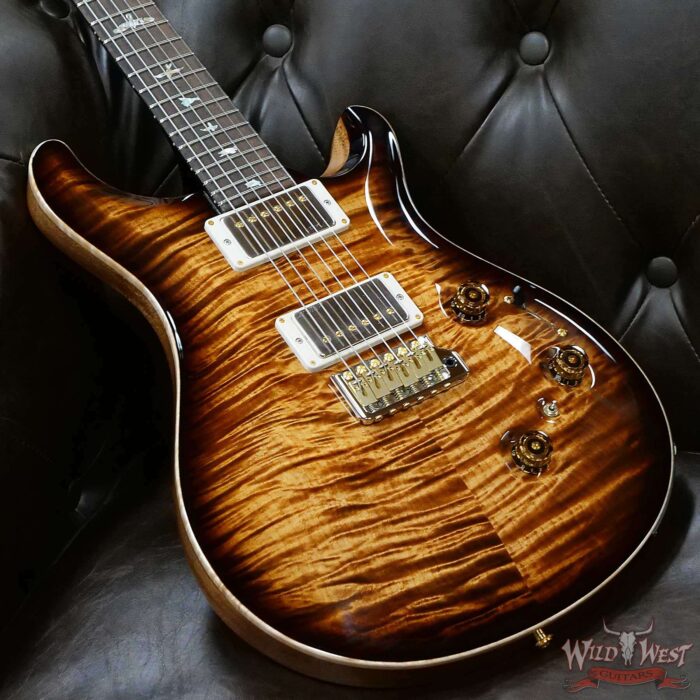 Paul Reed Smith Wood Library 10 Top Custom 24 Piezo P24 Flame Maple Neck Brazilian Rosewood Board Copperhead Smokeburst - Image 8