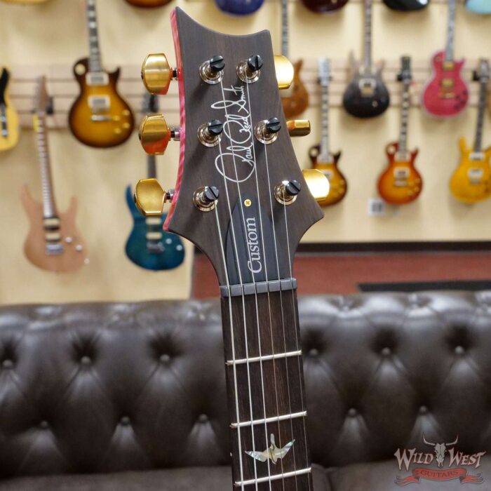 Paul Reed Smith Wood Library 10 Top Custom 24 Piezo P24 Stained Flame Maple Neck Brazilian Rosewood Board Bonnie Pink - Image 7