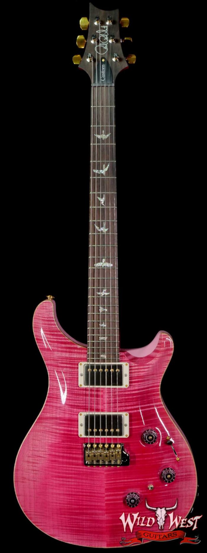 Paul Reed Smith Wood Library 10 Top Custom 24 Piezo P24 Stained Flame Maple Neck Brazilian Rosewood Board Bonnie Pink - Image 1