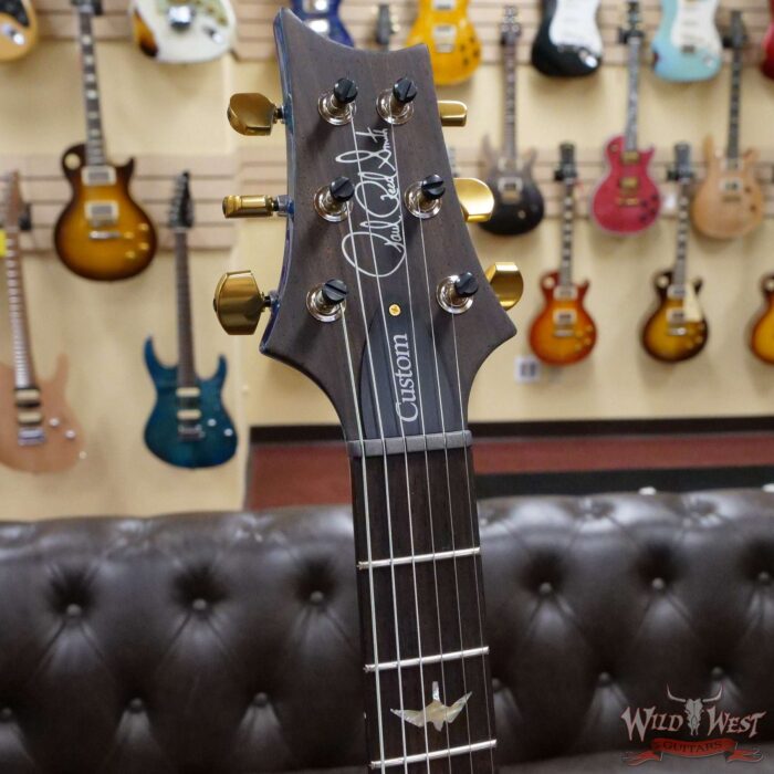 Paul Reed Smith Wood Library 10 Top Custom 24 Piezo P24 Flame Maple Neck Brazilian Rosewood Board River Blue - Image 7