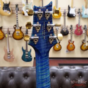 Paul Reed Smith Wood Library 10 Top Custom 24 Piezo P24 Flame Maple Neck Brazilian Rosewood Board River Blue - Image 10