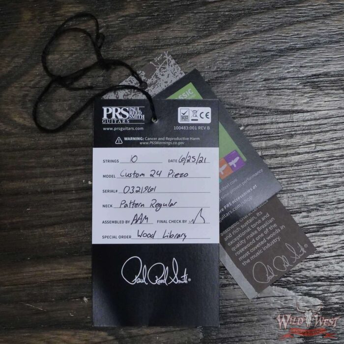 Paul Reed Smith Wood Library 10 Top Custom 24 Piezo P24 Flame Maple Neck Brazilian Rosewood Board River Blue - Image 12