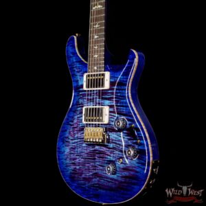 Paul Reed Smith Wood Library 10 Top Custom 24 Piezo P24 Swamp Ash Flame Maple Neck Brazilian Rosewood Board Violet Blue Burst - Image 2
