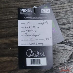 Paul Reed Smith Wood Library 10 Top Custom 24 Piezo P24 Swamp Ash Flame Maple Neck Brazilian Rosewood Board Violet Blue Burst - Image 12