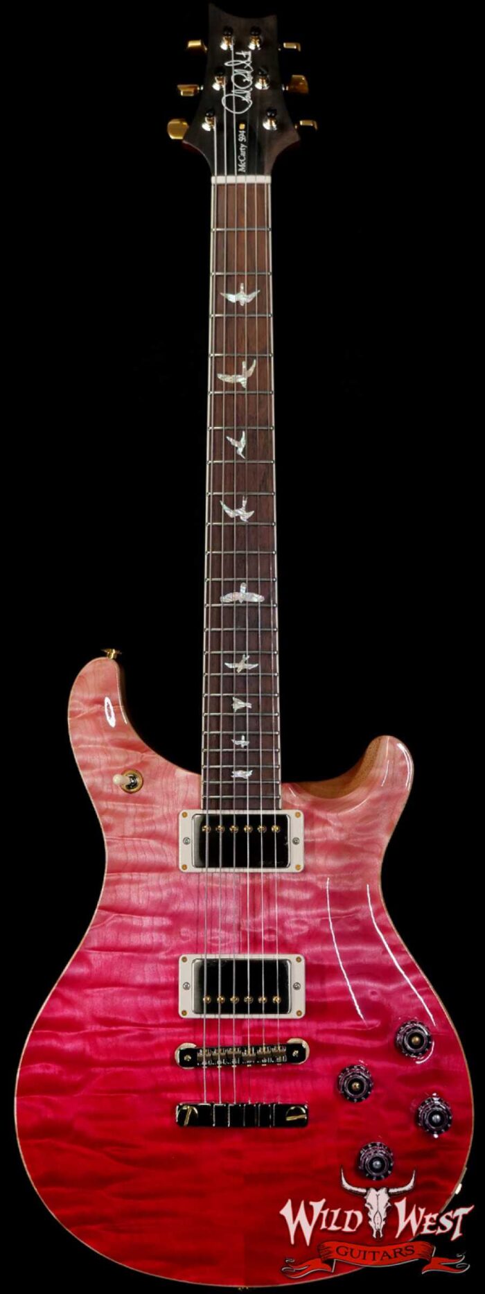 PRS Wood Library Quilt 10 Top McCarty 594 Brazilian Rosewood Fingerboard Bonnie Pink Fade - Image 1