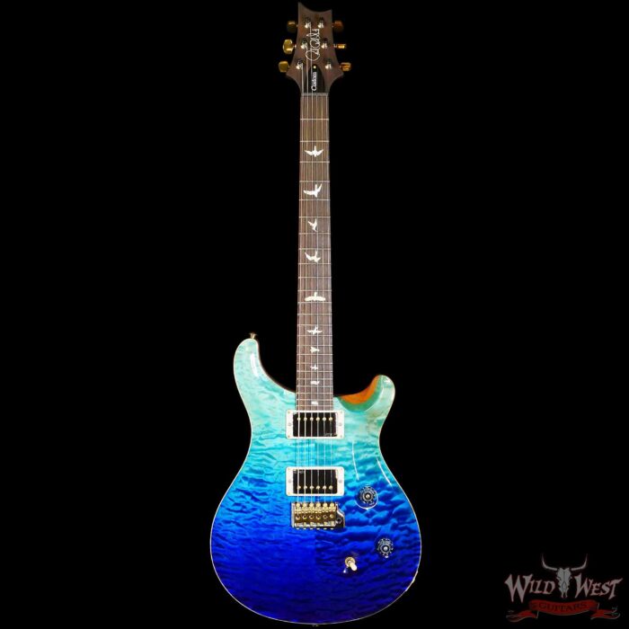 Paul Reed Smith PRS Wood Library 10 Top Quilt Custom 24 Brazilian Rosewood Fingerboard Blue Fade - Image 3