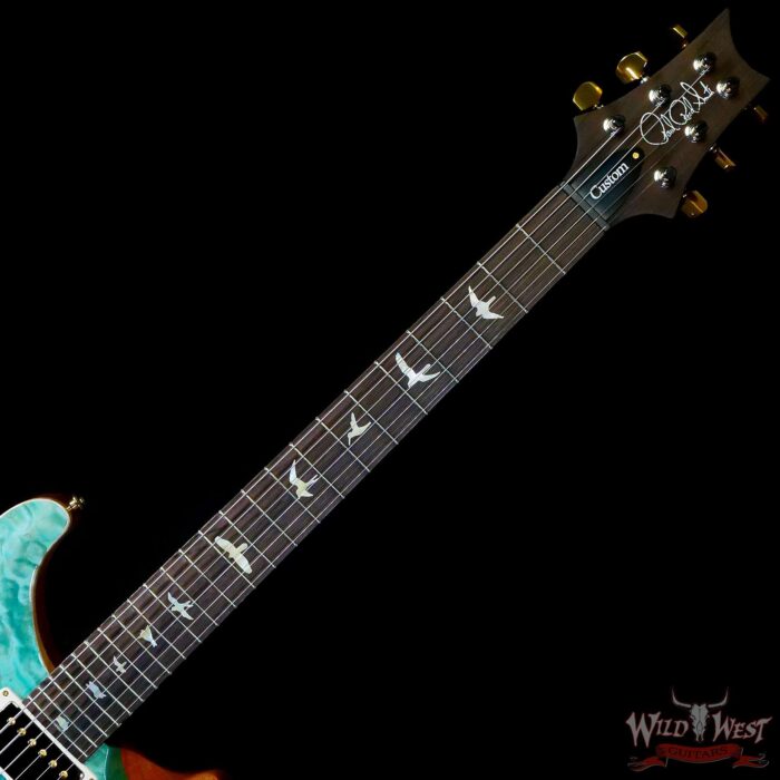 Paul Reed Smith PRS Wood Library 10 Top Quilt Custom 24 Brazilian Rosewood Fingerboard Blue Fade - Image 4