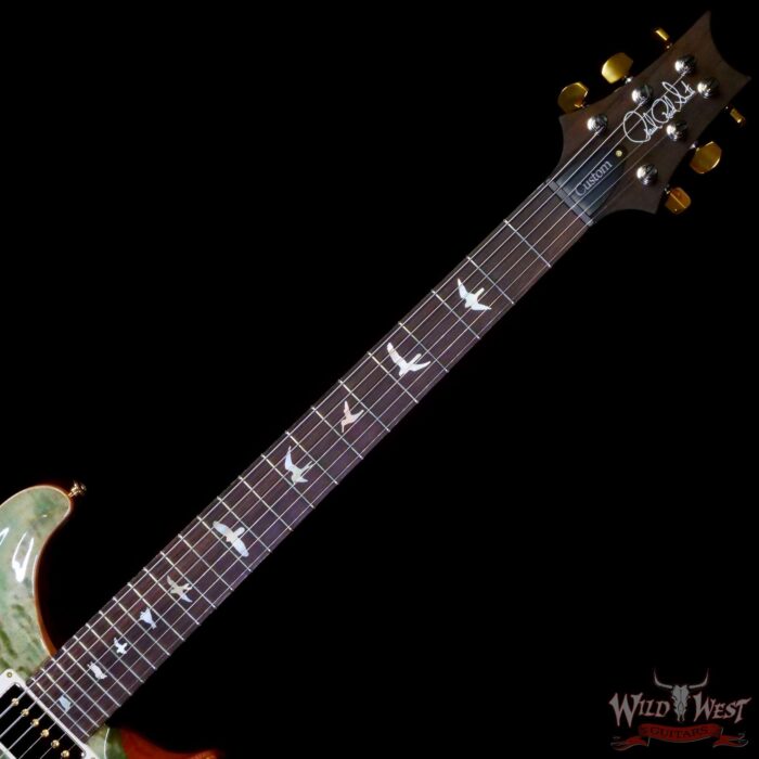 Paul Reed Smith PRS Wood Library 10 Top Quilt Custom 24 Brazilian Rosewood Fingerboard Trampas Green Fade - Image 4