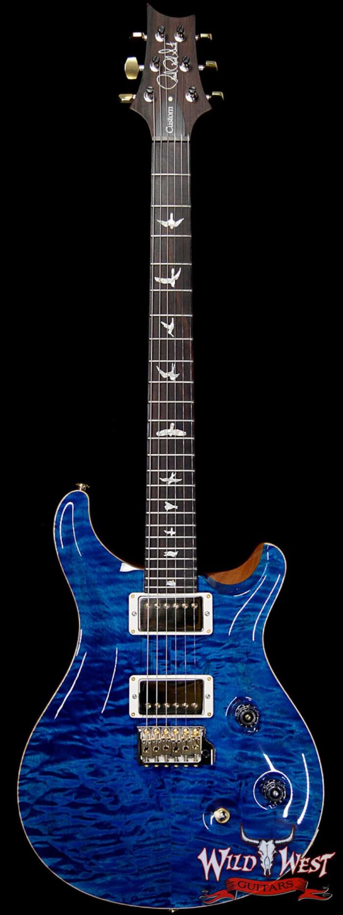 PRS Wood Library 10 Top Custom 24 Quilt Maple Top Brazilian Rosewood Board Aquamarine - Image 1