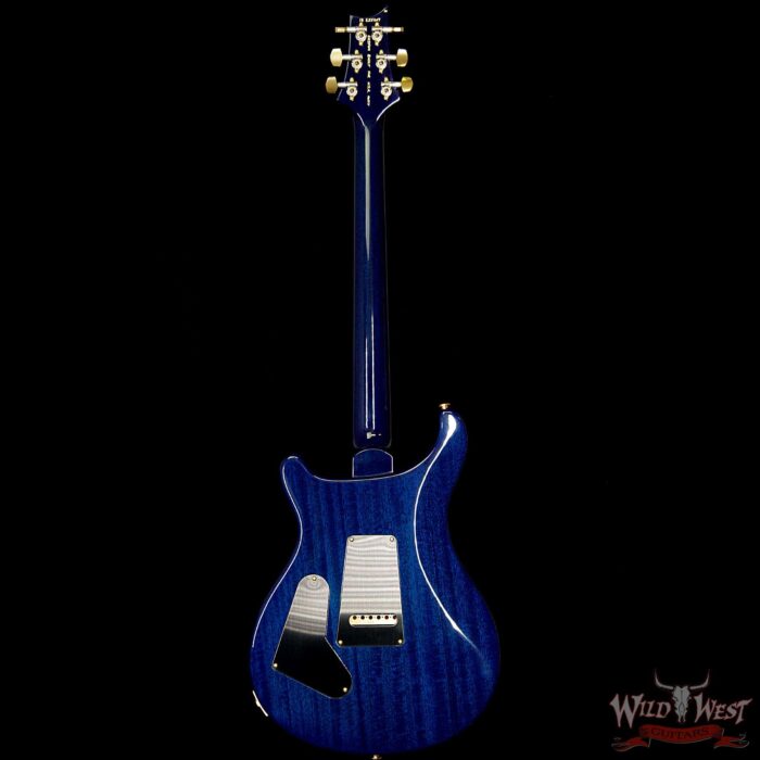 PRS Wood Library 10 Top Custom 24 Quilt Top Flame Maple Neck Brazilian Rosewood Board Faded Blue Wrapburst - Image 6