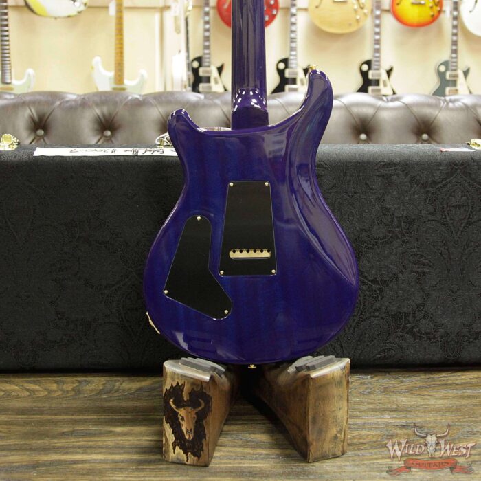 PRS Wood Library 10 Top Custom 24 Quilt Top Flame Maple Neck Brazilian Rosewood Board Faded Blue Wrapburst - Image 14