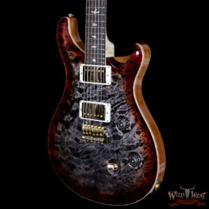 PRS Wood Library 10 Top Custom 24 Fatback Quilt Top Birdseye Neck Brazilian Rosewood Board Charcoal Cherry Burst - Image 2