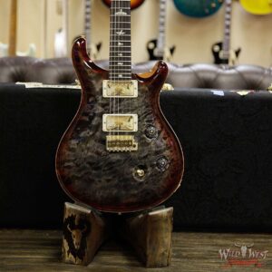 PRS Wood Library 10 Top Custom 24 Fatback Quilt Top Birdseye Neck Brazilian Rosewood Board Charcoal Cherry Burst - Image 13