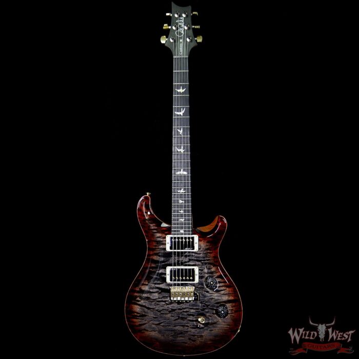 PRS Wood Library 10 Top Custom 24 Fatback Quilt Top Birdseye Neck Ebony Board Charcoal Cherry Burst - Image 5