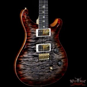 PRS Wood Library 10 Top Custom 24 Fatback Quilt Top Birdseye Neck Ebony Board Charcoal Cherry Burst - Image 4