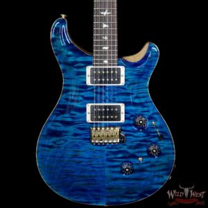 PRS Wood Library 10 Top Custom 24 Piezo Quilt Maple Top Flame Neck Brazilian Rosewood Fretboard Aquamarine - Image 3