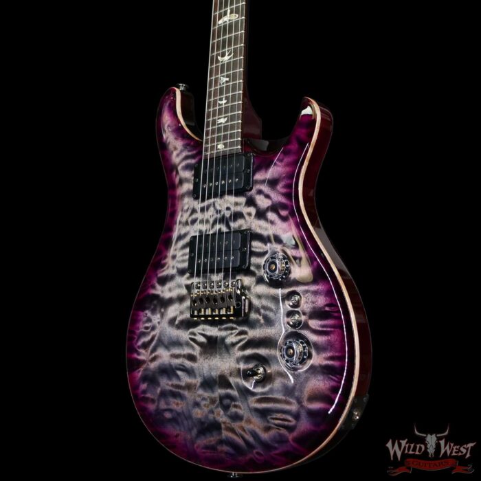 Paul Reed Smith PRS Wood Library 10 Top Custom 24-08 Quilted Maple Top Charcoal Purple Burst 7.55 lbs - Image 2