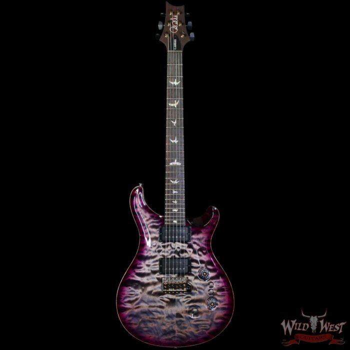 Paul Reed Smith PRS Wood Library 10 Top Custom 24-08 Quilted Maple Top Charcoal Purple Burst 7.55 lbs - Image 3