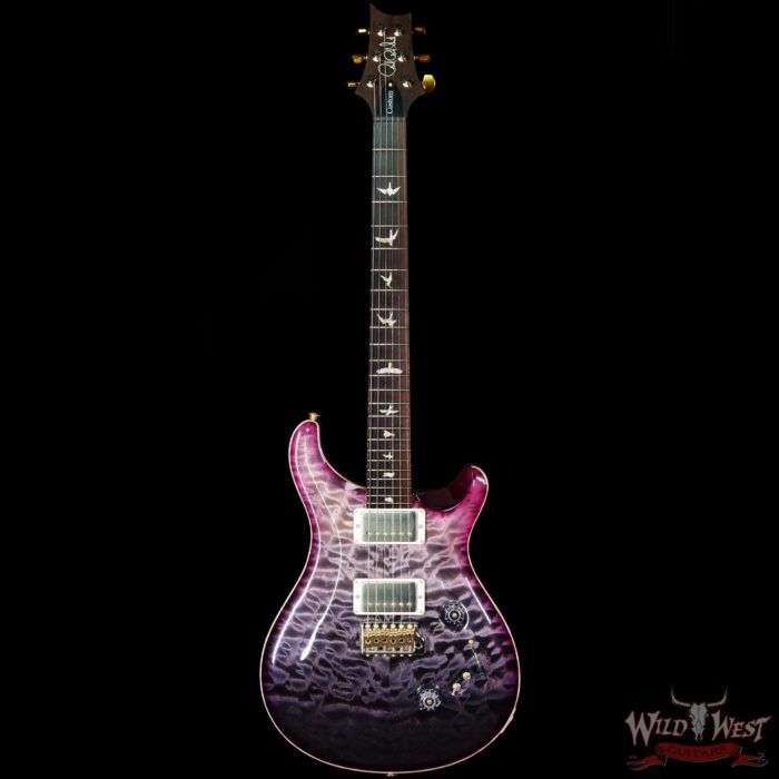 Paul Reed Smith Wood Library 10 Top Quilt Top Custom 24-08 Roasted Flame Maple Neck Brazilian Rosewood Board Charcoal Fade Purple Burst - Image 3