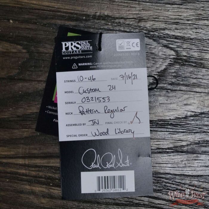 Paul Reed Smith Wood Library 10 Top Quilt Top Custom 24-08 Roasted Flame Maple Neck Brazilian Rosewood Board Charcoal Fade Purple Burst - Image 12