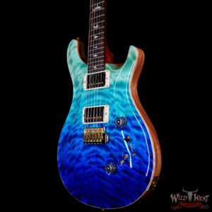 Paul Reed Smith PRS Wood Library 10 Top Quilt Maple Custom 24-08 Brazilian Rosewood Board Blue Fade - Image 2