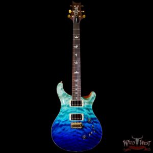 Paul Reed Smith PRS Wood Library 10 Top Quilt Maple Custom 24-08 Brazilian Rosewood Board Blue Fade - Image 3