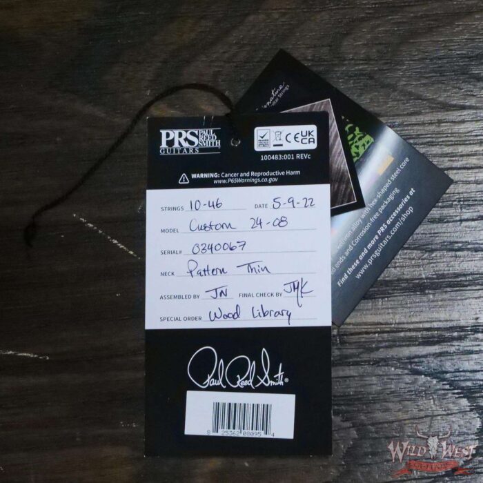 Paul Reed Smith PRS Wood Library 10 Top Quilt Maple Custom 24-08 Brazilian Rosewood Board Blue Fade - Image 12