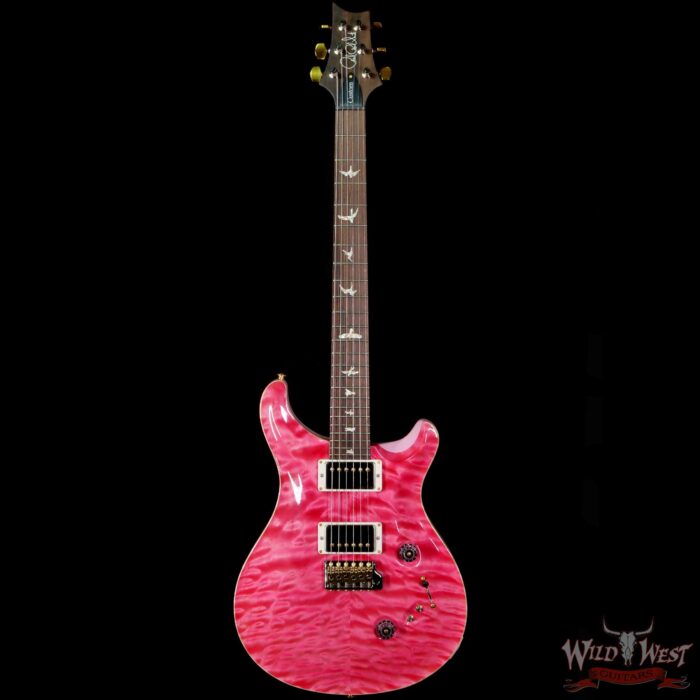Paul Reed Smith Wood Library 10 Top Quilt Top Custom 24-08 Roasted Flame Maple Neck Brazilian Rosewood Board Bonnie Pink - Image 3