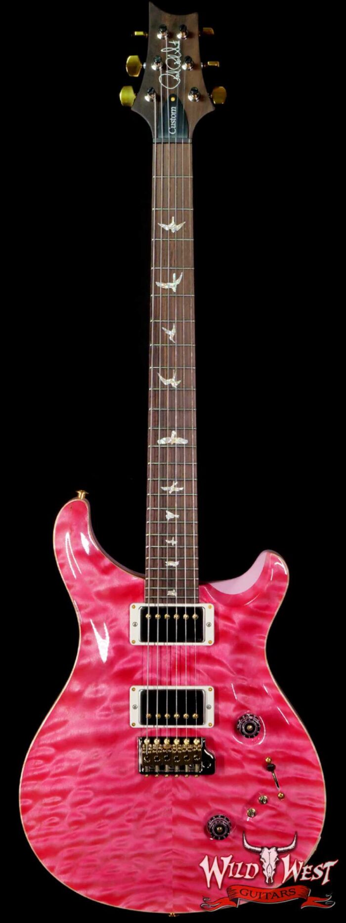 Paul Reed Smith Wood Library 10 Top Quilt Top Custom 24-08 Roasted Flame Maple Neck Brazilian Rosewood Board Bonnie Pink - Image 1
