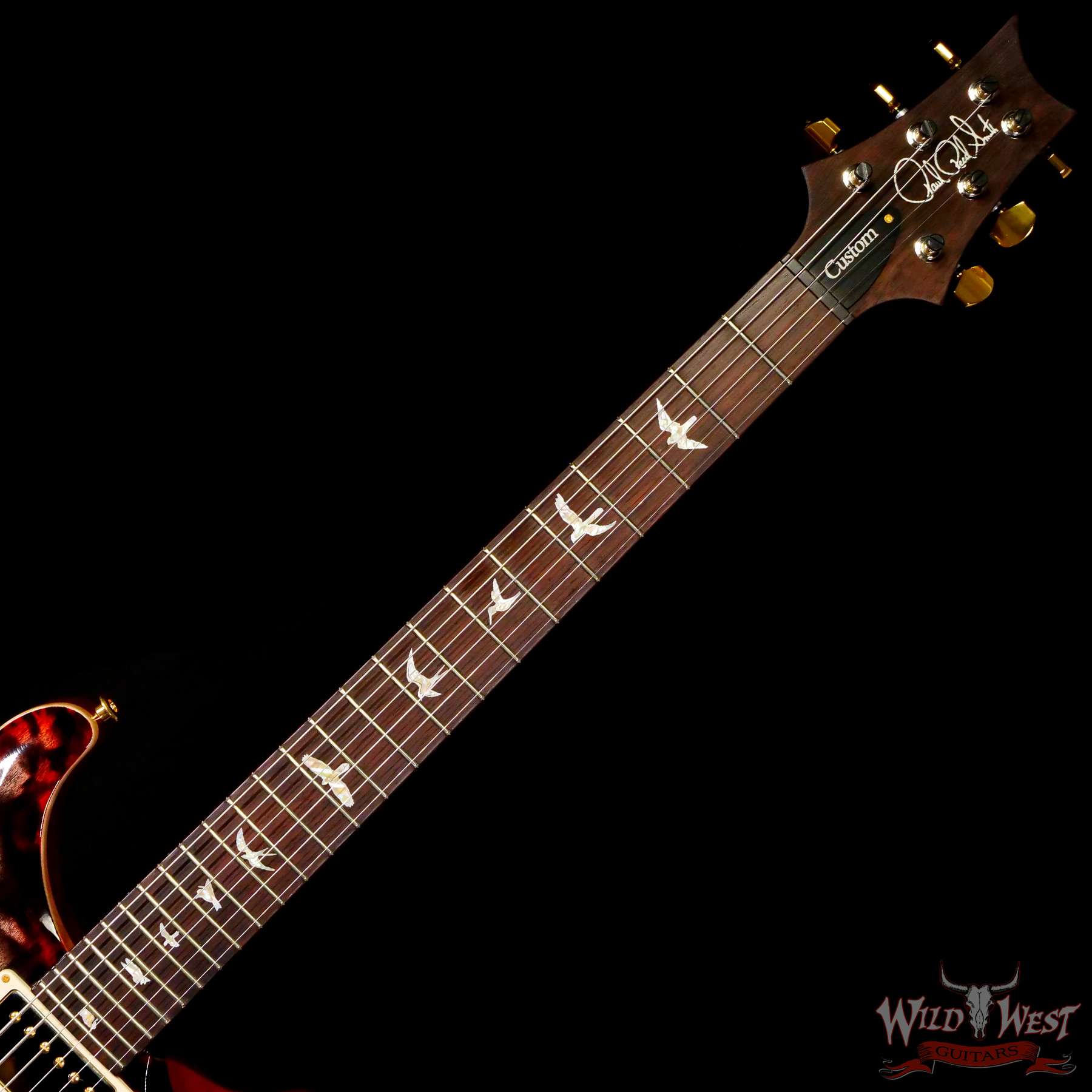 prs-wl-q10-cu2408-ccb-340064-c2__wwg.jpg Paul Reed Smith PRS Wood Library 10 Top Custom 24-08 1-Piece Quilt Top Brazilian Rosewood Fingerboard Charcoal Cherry Burst - Image 4