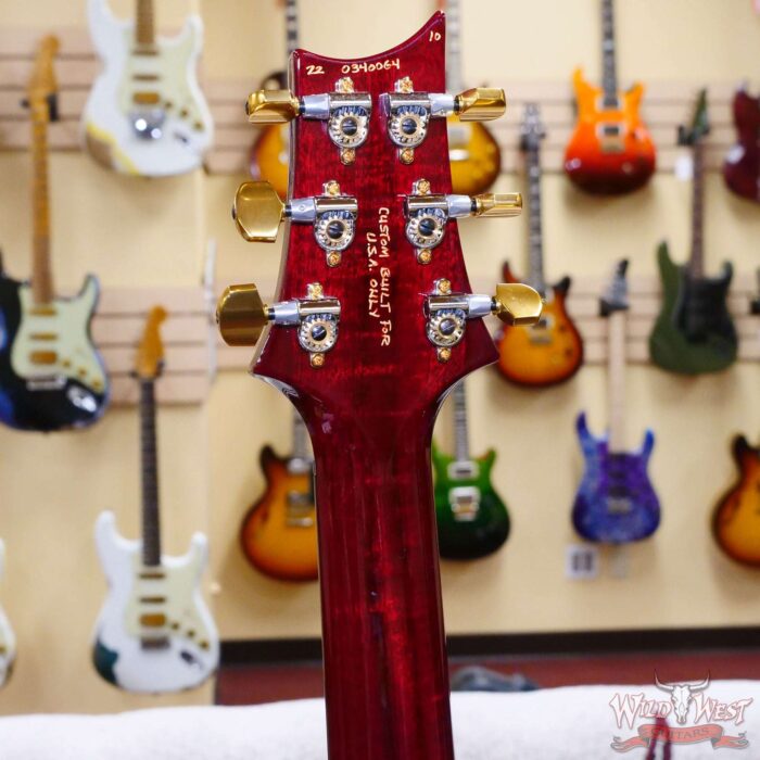 Paul Reed Smith PRS Wood Library 10 Top Custom 24-08 1-Piece Quilt Top Brazilian Rosewood Fingerboard Charcoal Cherry Burst - Image 9