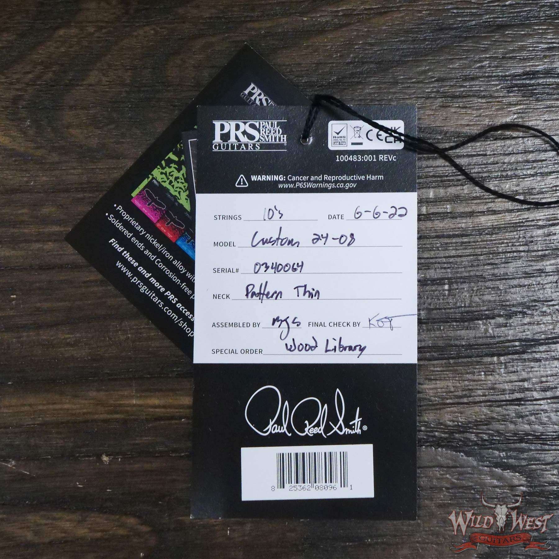 prs-wl-q10-cu2408-ccb-340064-d7__wwg.jpg Paul Reed Smith PRS Wood Library 10 Top Custom 24-08 1-Piece Quilt Top Brazilian Rosewood Fingerboard Charcoal Cherry Burst - Image 11