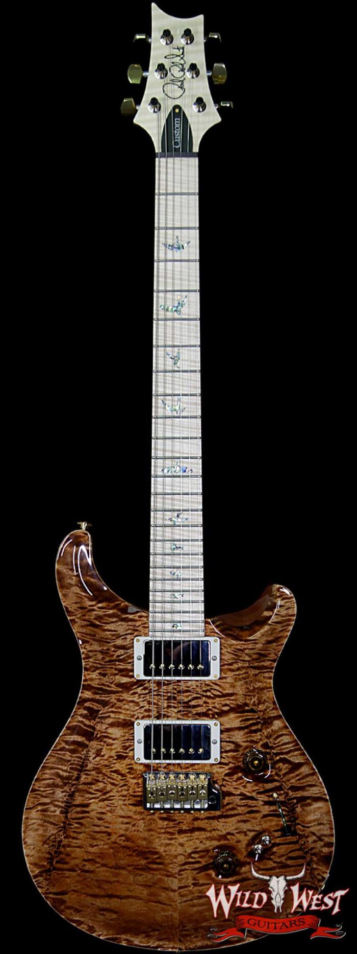 PRS Wood Library Quilted 10 Top Custom 24/08 Flame Maple Neck Flame Maple Fretboard Copperhead - Image 1