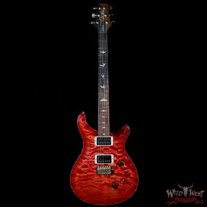 PRS Wood Library Quilt 10 Top Custom 24-08 Flame Mahogany Neck Brazilian Rosewood Fretboard Blood Orange - Image 5