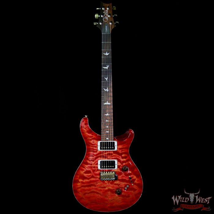 PRS Wood Library Quilt 10 Top Custom 24-08 Flame Mahogany Neck Brazilian Rosewood Fretboard Blood Orange - Image 5