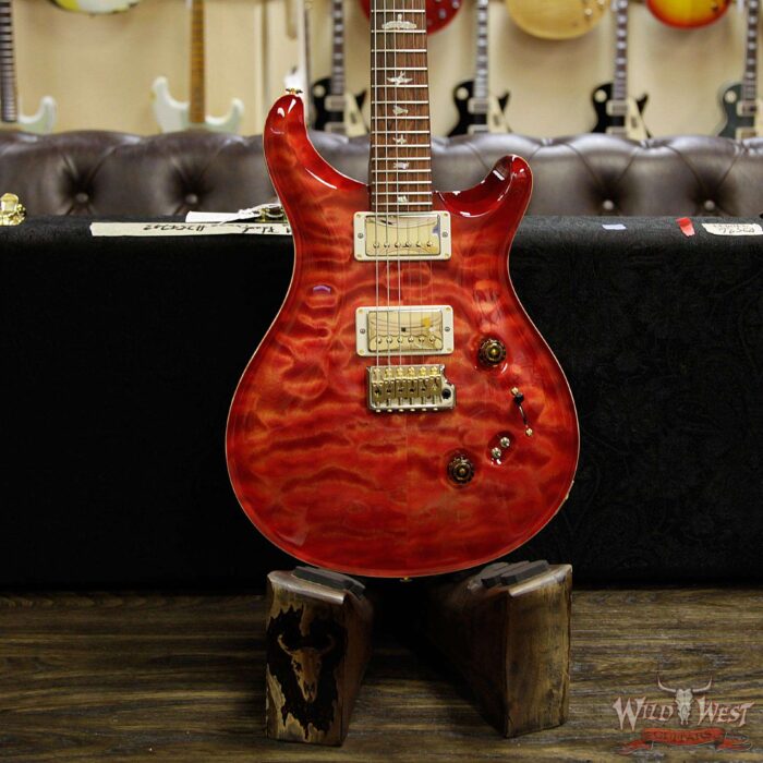 PRS Wood Library Quilt 10 Top Custom 24-08 Flame Mahogany Neck Brazilian Rosewood Fretboard Blood Orange - Image 10