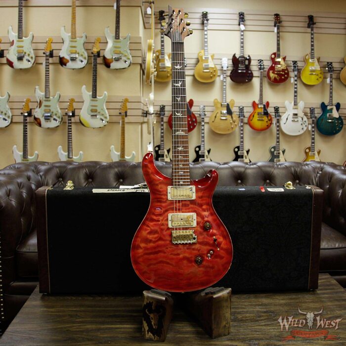 PRS Wood Library Quilt 10 Top Custom 24-08 Flame Mahogany Neck Brazilian Rosewood Fretboard Blood Orange - Image 11