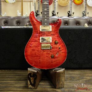 PRS Wood Library Quilted 10 Top Custom 24-08 Flame Mahogany Neck Brazilian Rosewood Fretboard Blood Orange - Image 11