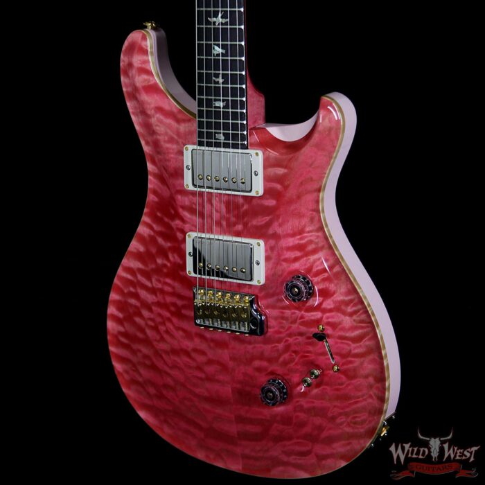 PRS Wood Library Quilted 10 Top Custom 24/08 Flame Maple Neck Brazilian Rosewood Fretboard Bonnie Pink - Image 2
