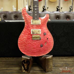 PRS Wood Library Quilted 10 Top Custom 24/08 Flame Maple Neck Brazilian Rosewood Fretboard Bonnie Pink - Image 10