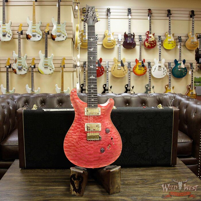 PRS Wood Library Quilted 10 Top Custom 24/08 Flame Maple Neck Brazilian Rosewood Fretboard Bonnie Pink - Image 11