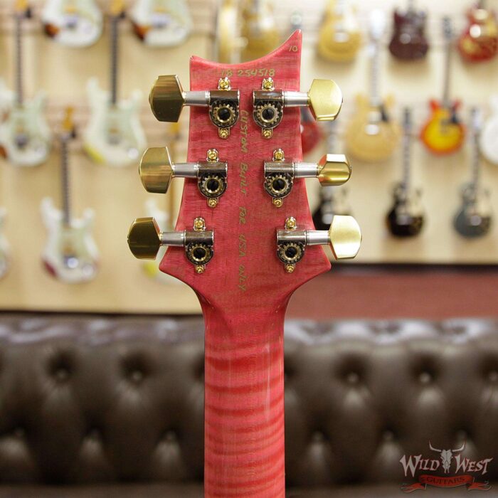 PRS Wood Library Quilted 10 Top Custom 24/08 Flame Maple Neck Brazilian Rosewood Fretboard Bonnie Pink - Image 13