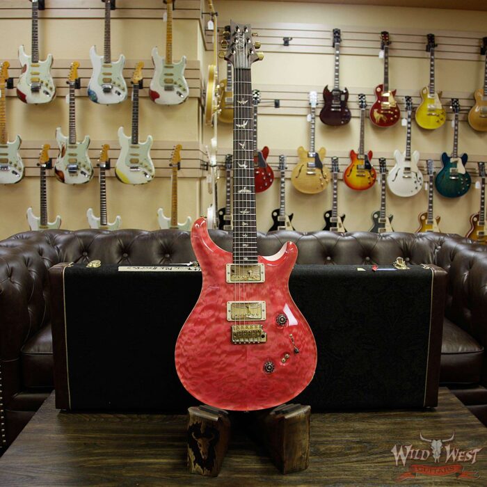 PRS Wood Library 10 Top Custom 24-08 Quilt Top Flame Maple Neck Brazilian Rosewood Board Bonnie Pink - Image 11