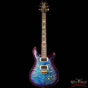 Paul Reed Smith PRS Wood Library 10 Top Quilt Custom 24 Brazilian Rosewood Fingerboard Aquabluex Purple Burst - Image 3