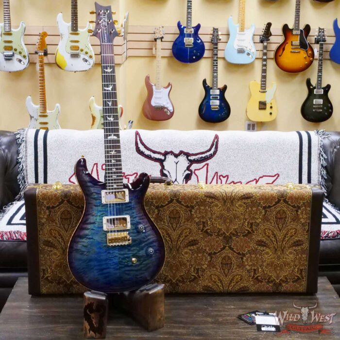 Paul Reed Smith PRS Wood Library 10 Top Quilt Custom 24 Brazilian Rosewood Fingerboard Aquabluex Purple Burst - Image 6